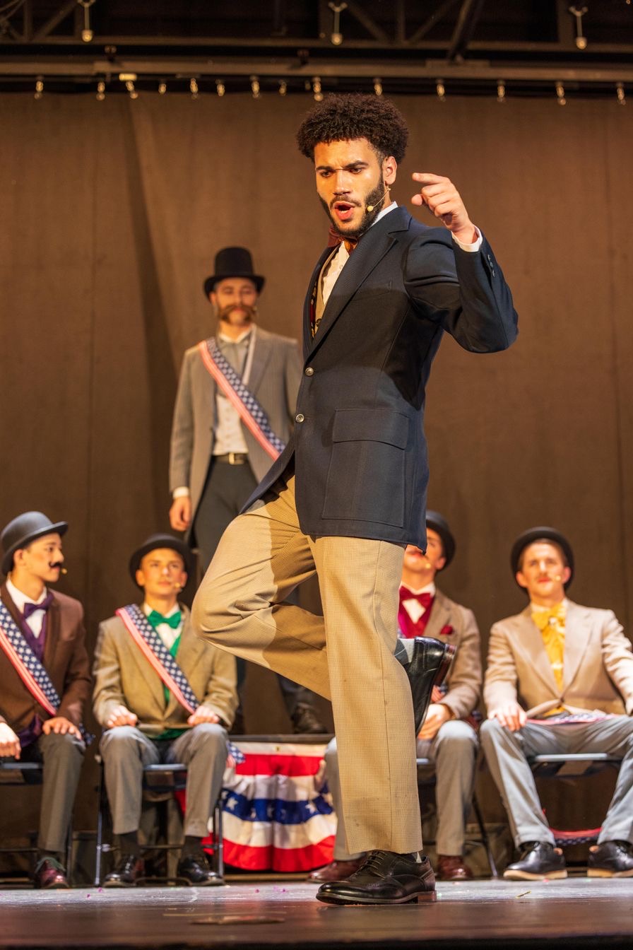 Xavier Raines as Harold Hill in The Music Man